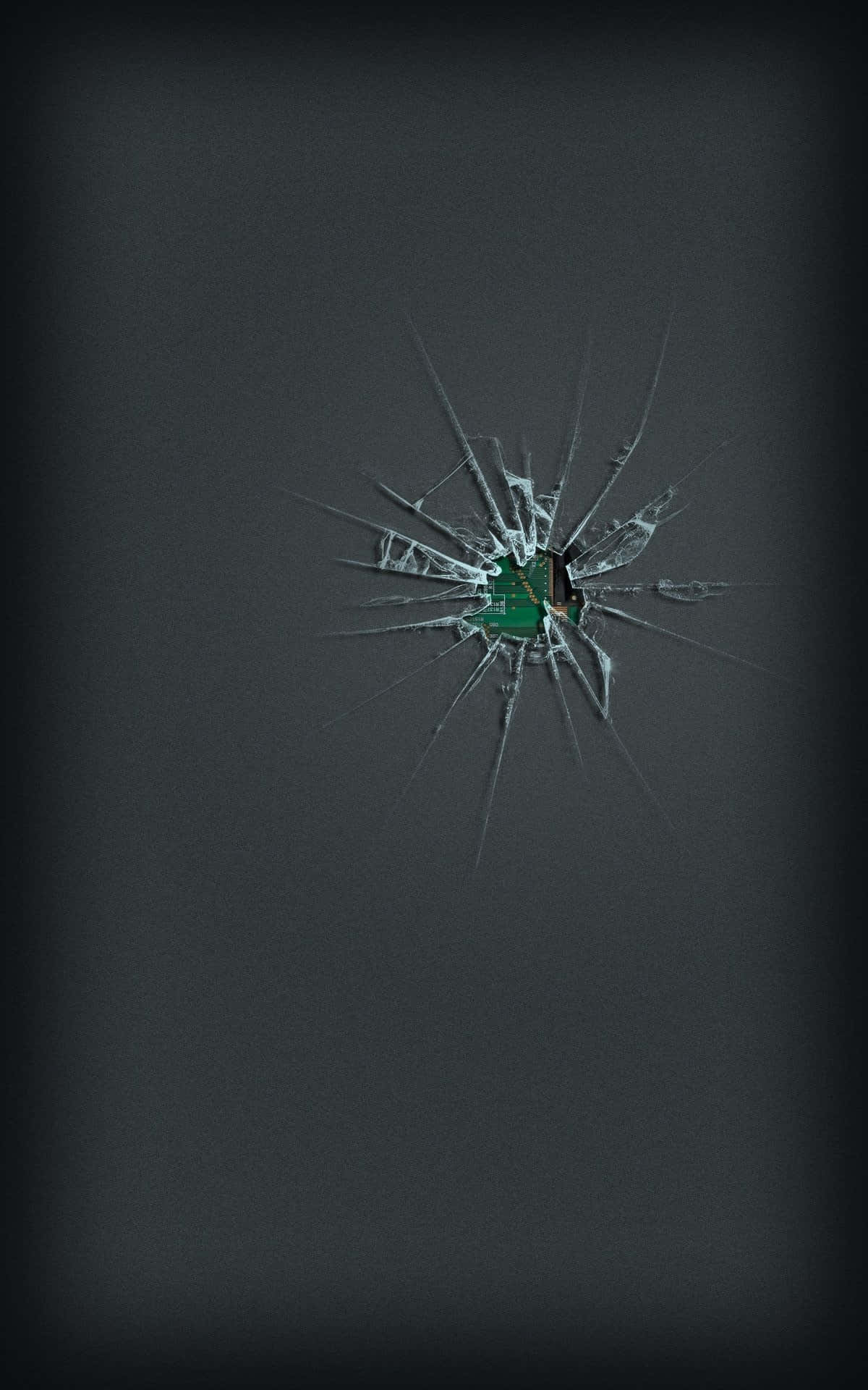 iPhone หน้าจอแตก มีรูเผยให้เห็นภายใน วอลเปเปอร์