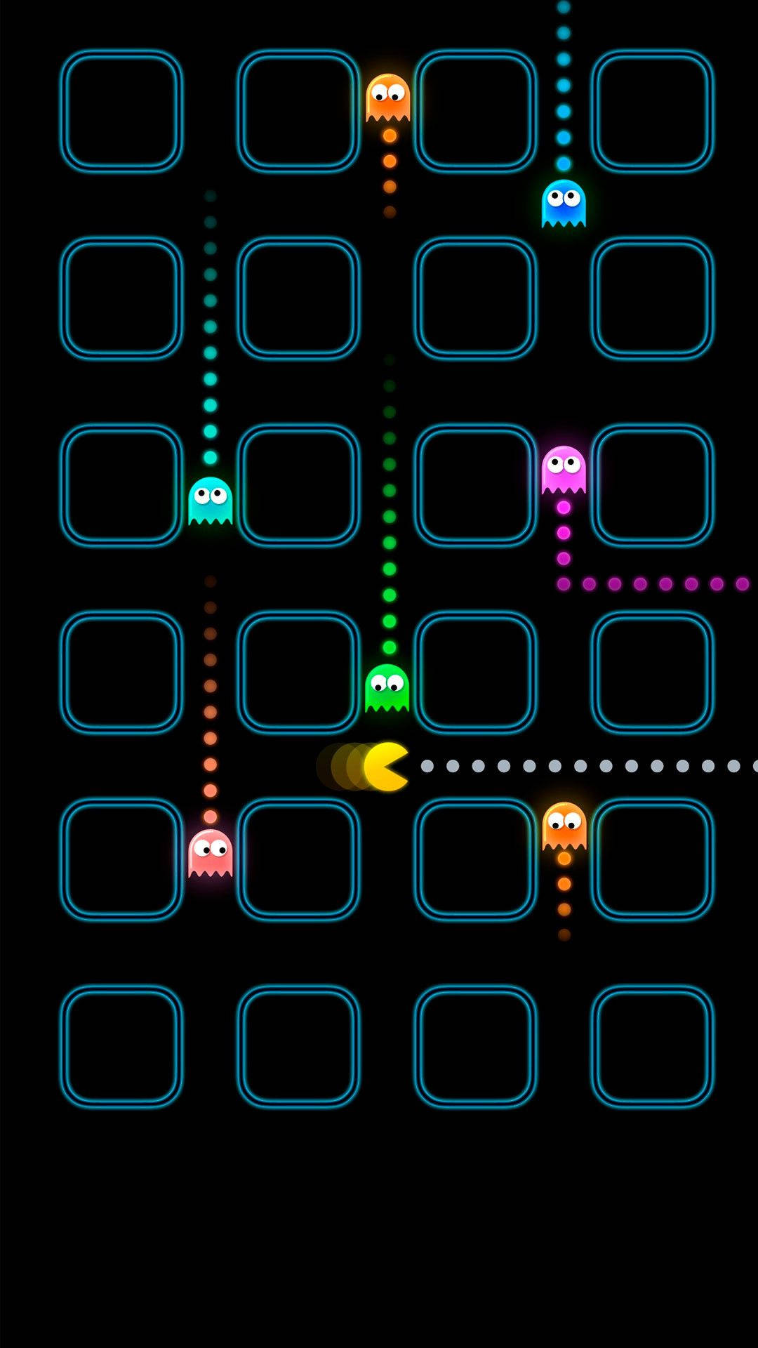 iPhone เกม Pacman กินผี — เกมมิ่ง GIF วอลเปเปอร์