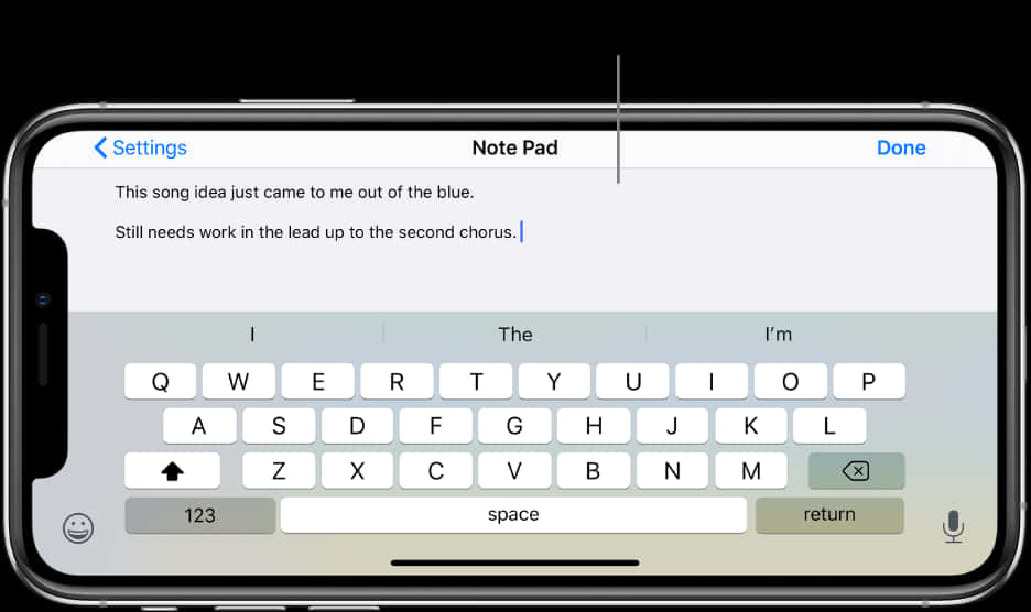 แอพจดโน้ต iPhone12 สำหรับการแต่งเพลง วอลเปเปอร์