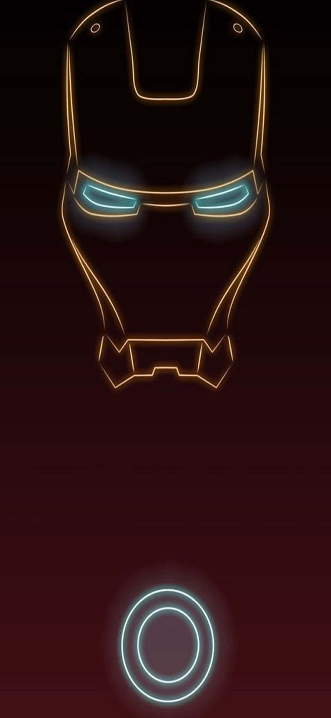พื้นหลัง Iron Man iPhone X ออกแบบไฟนีออน วอลเปเปอร์