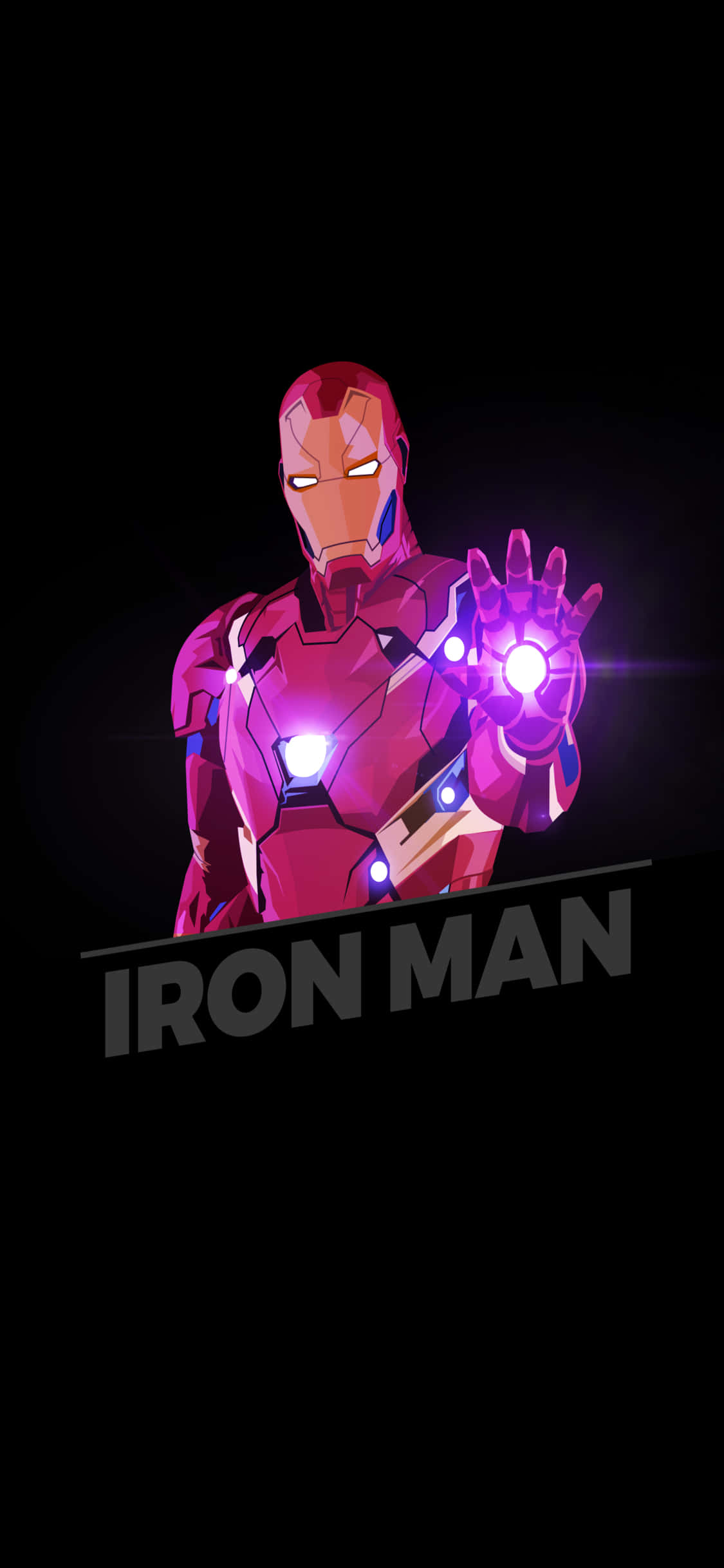 พื้นหลัง Iron Man iPhone X – Iron Man แสงสีม่วง วอลเปเปอร์