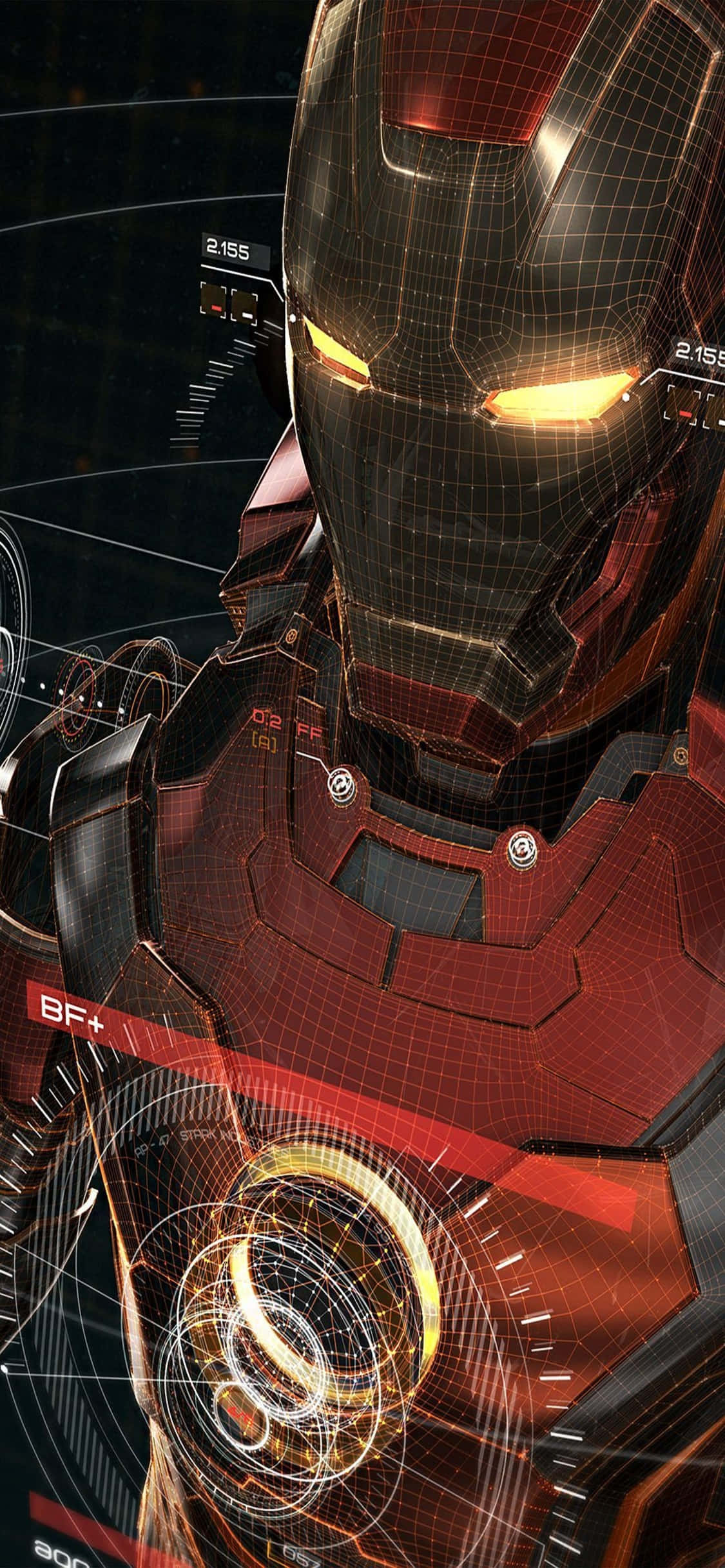 พื้นหลัง Iron Man iPhone X – ชุด Iron Man 3D วอลเปเปอร์