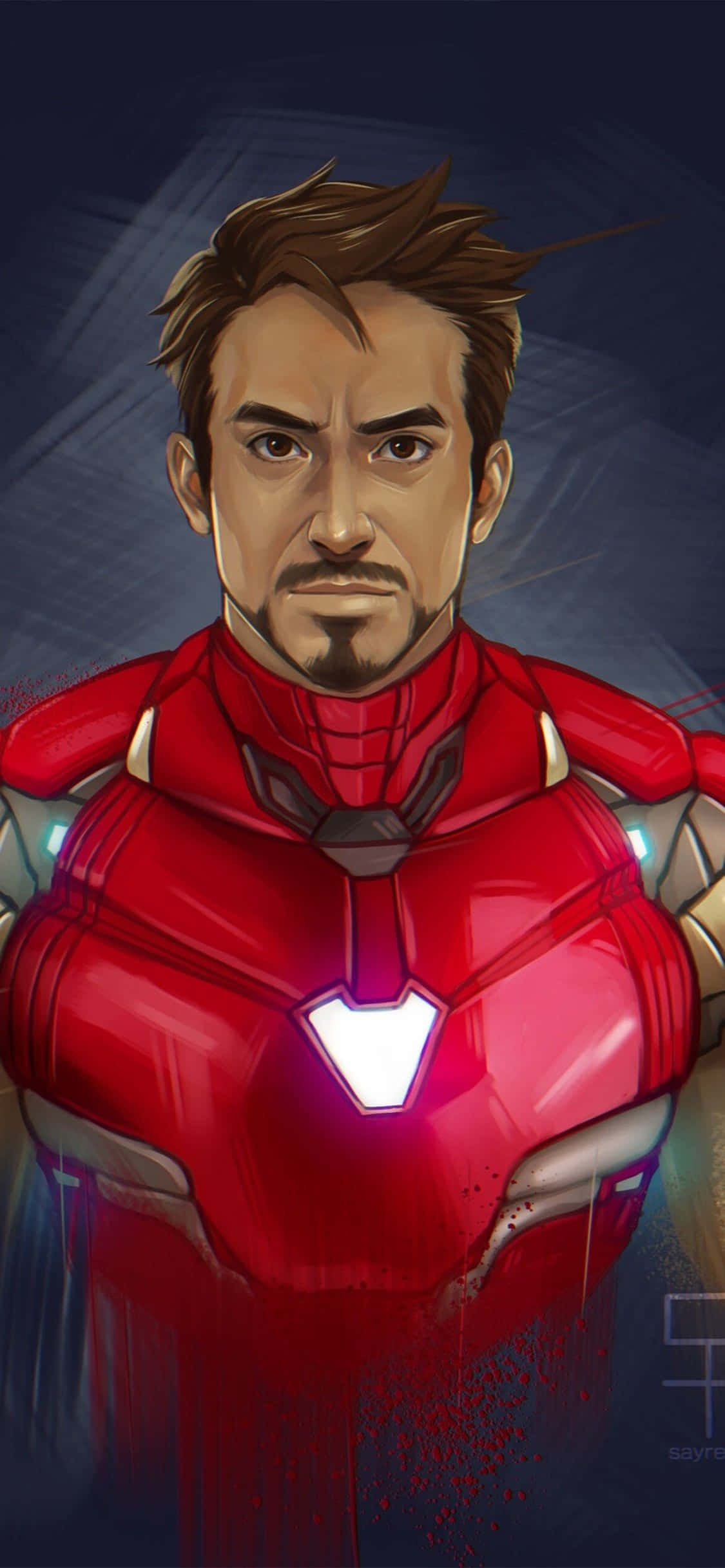 พื้นหลัง Iron Man iPhone X ภาพวาดแฟนอาร์ต วอลเปเปอร์