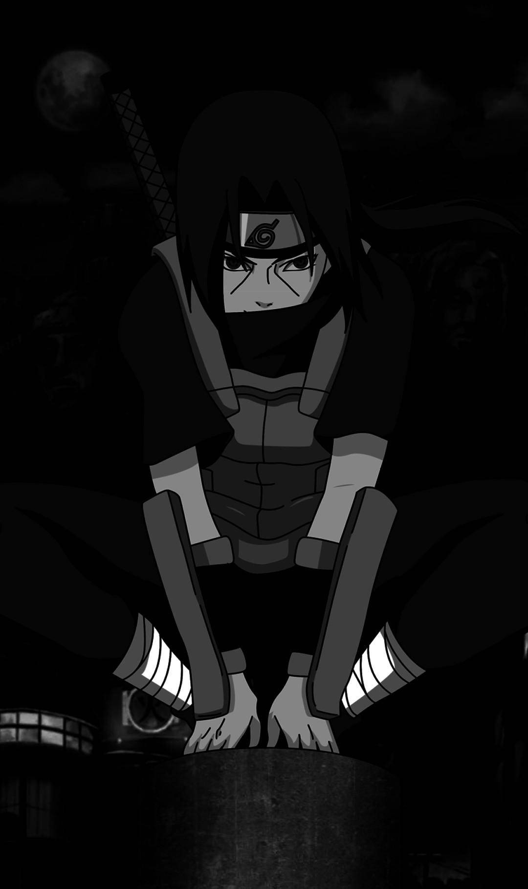 วอลเปเปอร์มือถือ Itachi สีดำ วอลเปเปอร์