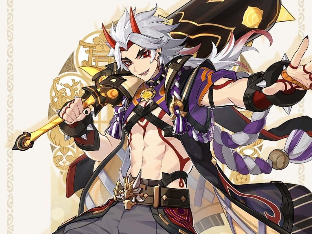 Itto หน้าท้อง Genshin Impact วอลเปเปอร์