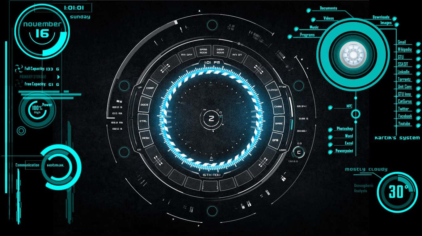 อัลกอริทึม Jarvis บนเดสก์ท็อปของ Iron Man วอลเปเปอร์