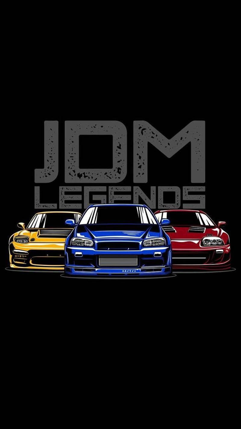 รถ JDM บนพื้นหลังสีดำ วอลเปเปอร์