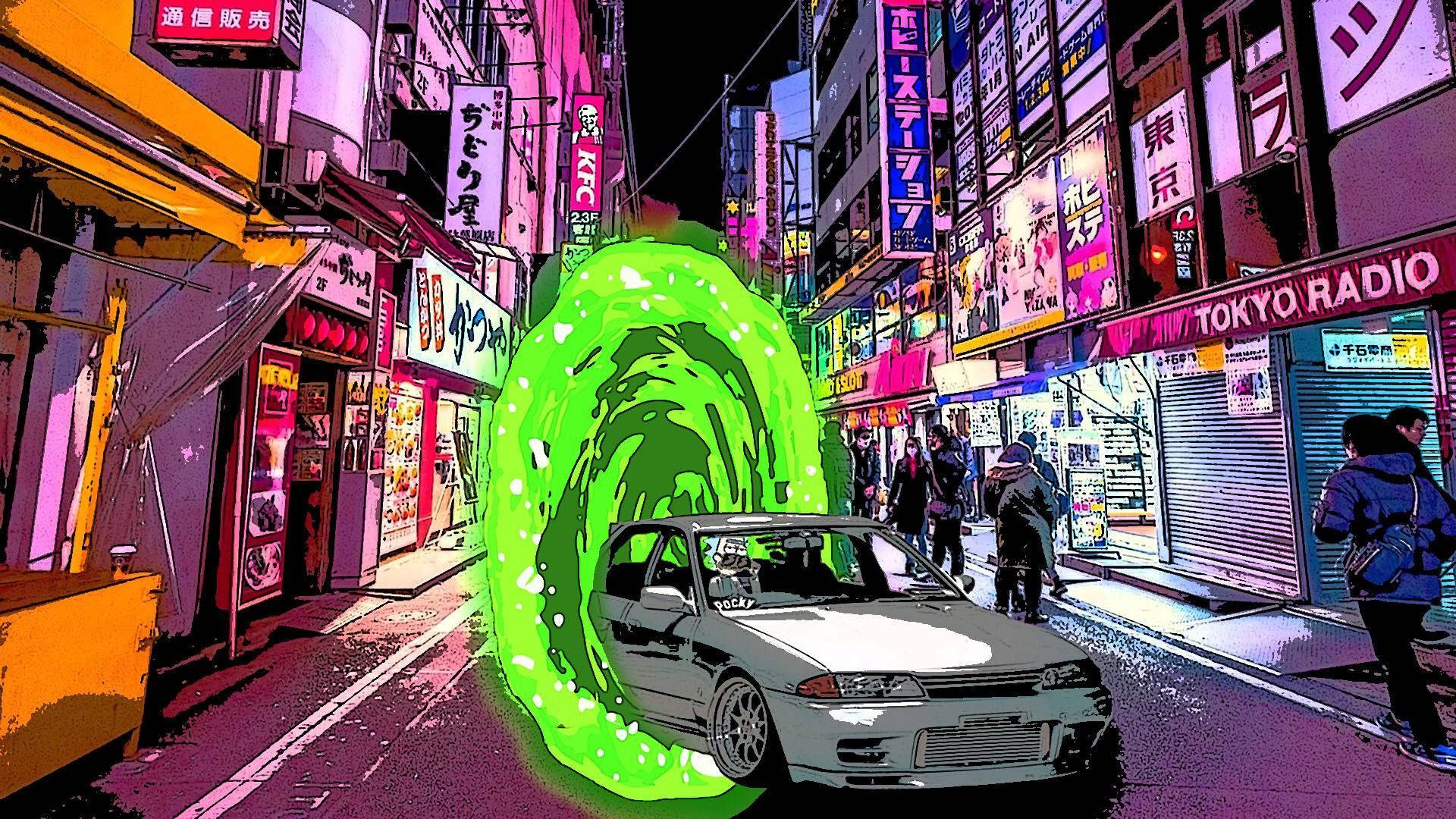 JDM สไตล์ Rick And Morty อาร์ต วอลเปเปอร์