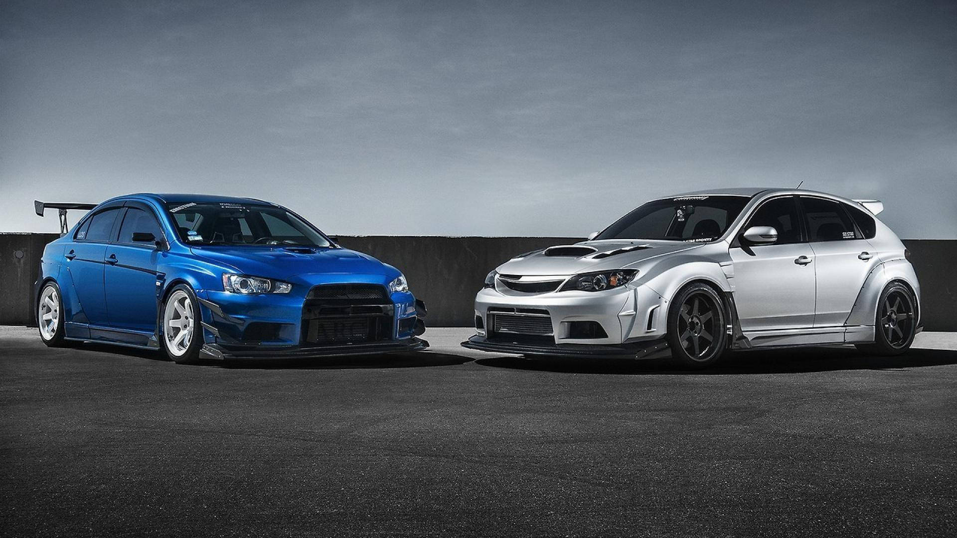 รถ JDM สีฟ้าและเงิน วอลเปเปอร์