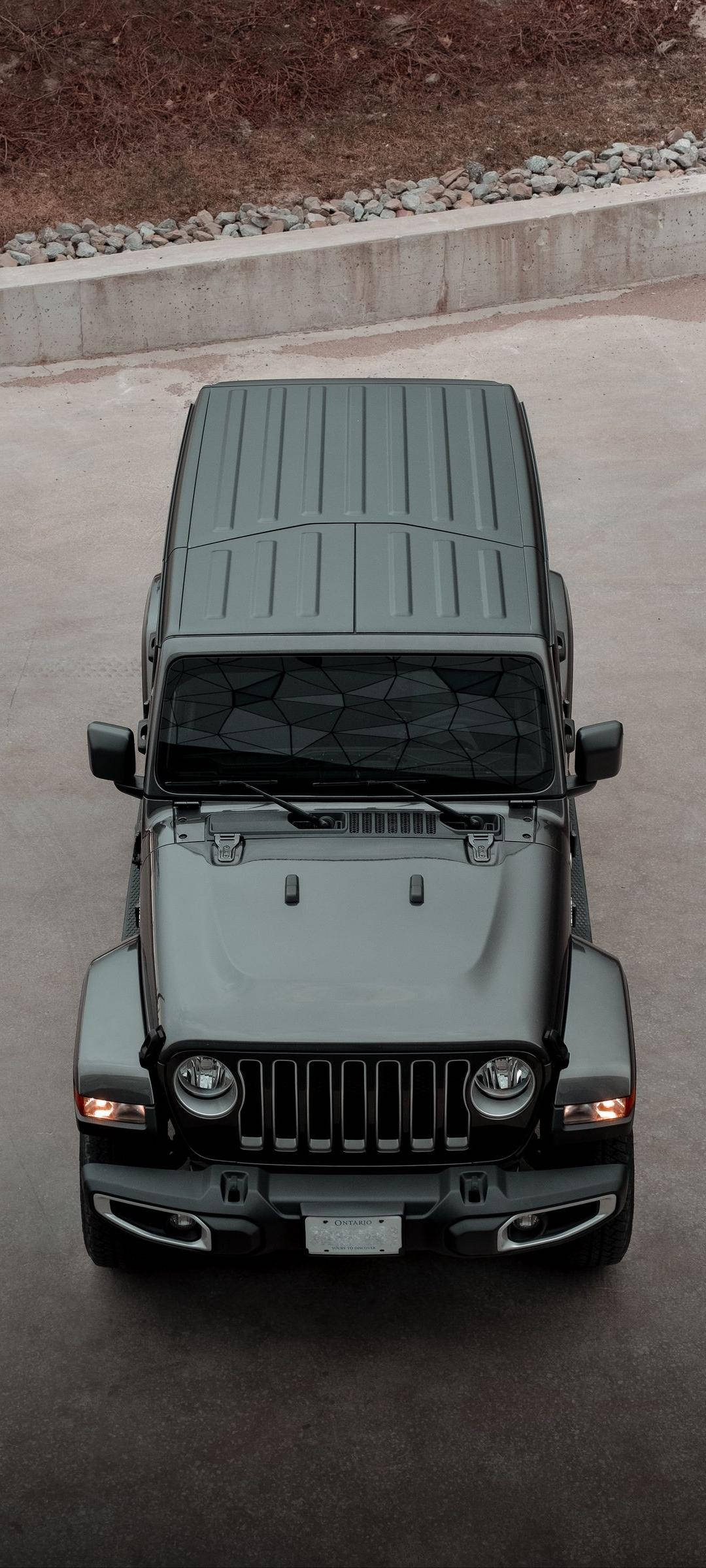 Jeep สีดำ มุมสูง วอลเปเปอร์