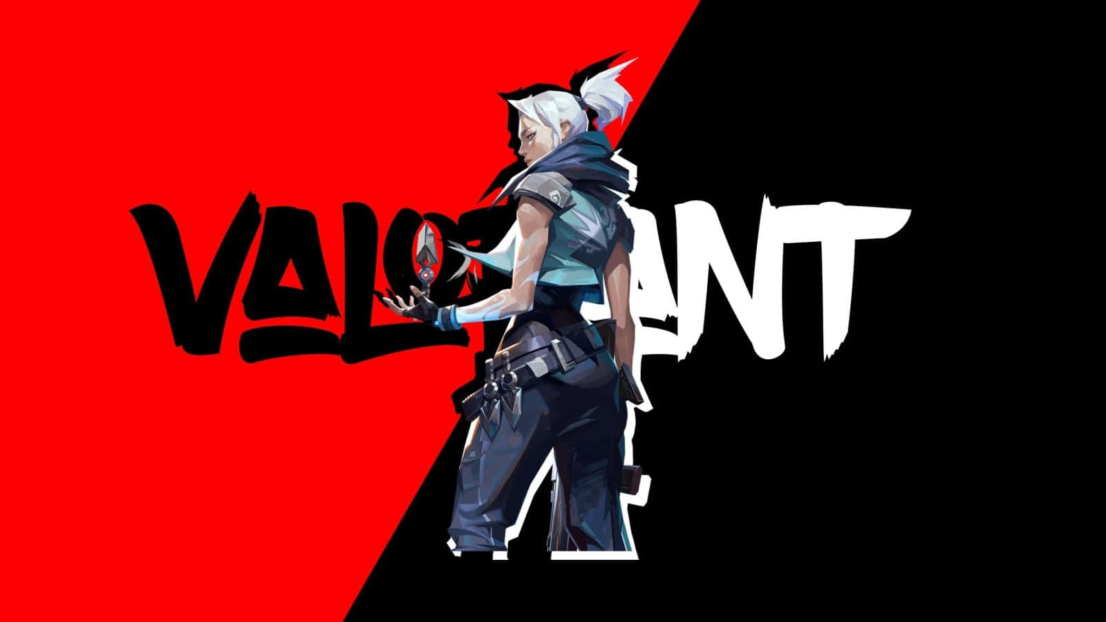 Jett แดงดำ Valorant เดสก์ท็อป วอลเปเปอร์