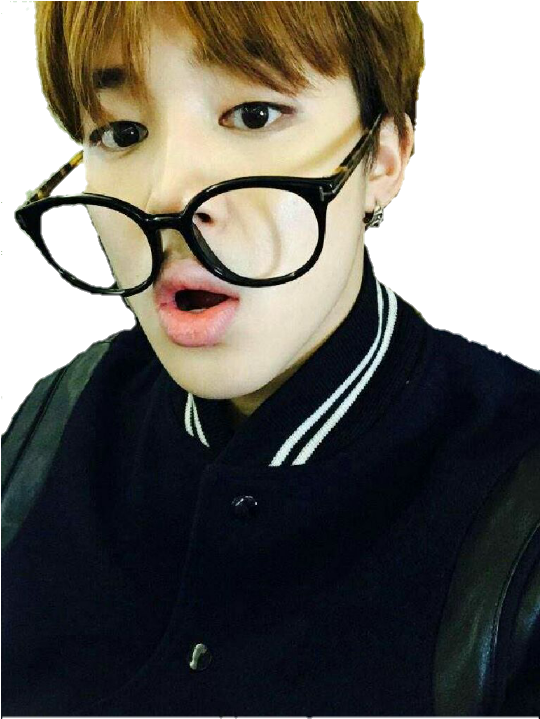 Jimin สวมแว่นตาท่าทางประหลาดใจ วอลเปเปอร์