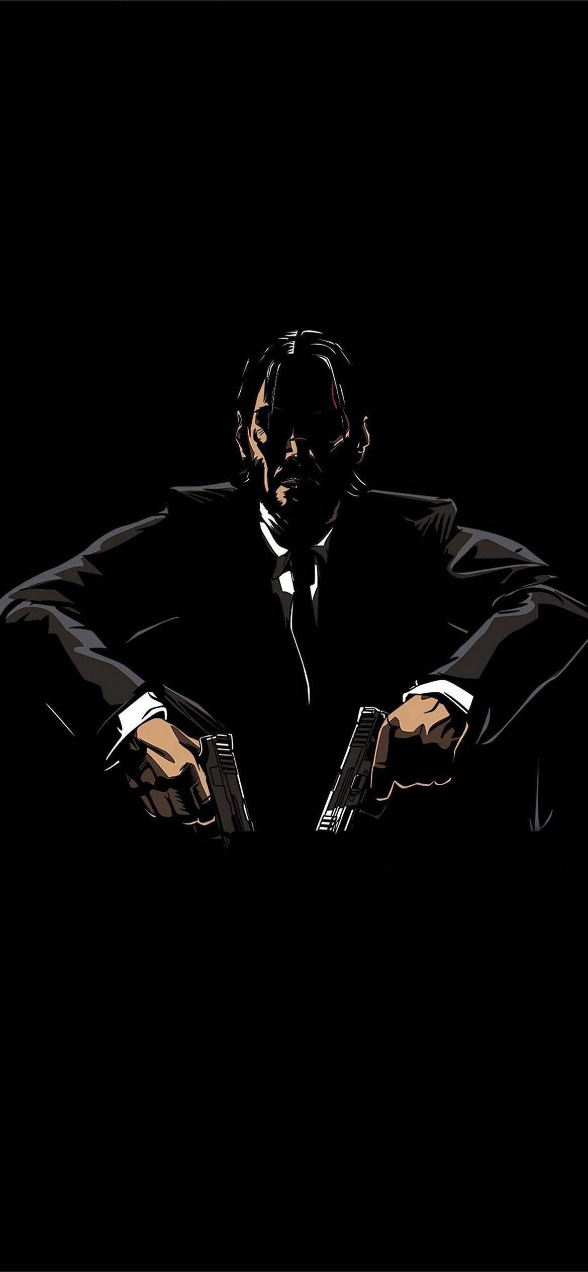 ภาพเวกเตอร์ John Wick iPhone 12 วอลเปเปอร์