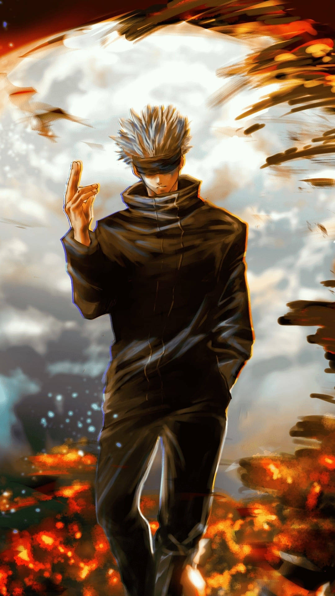 ภาพแฟนอาร์ตลึกลับของซาโตรุ โกโจ Jujutsu Kaisen สำหรับมือถือ วอลเปเปอร์