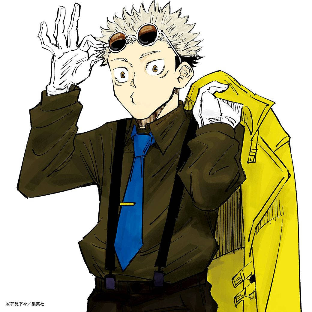 Jujutsu Kaisen Itadori ใส่เสื้อโค้ทสีเหลือง วอลเปเปอร์