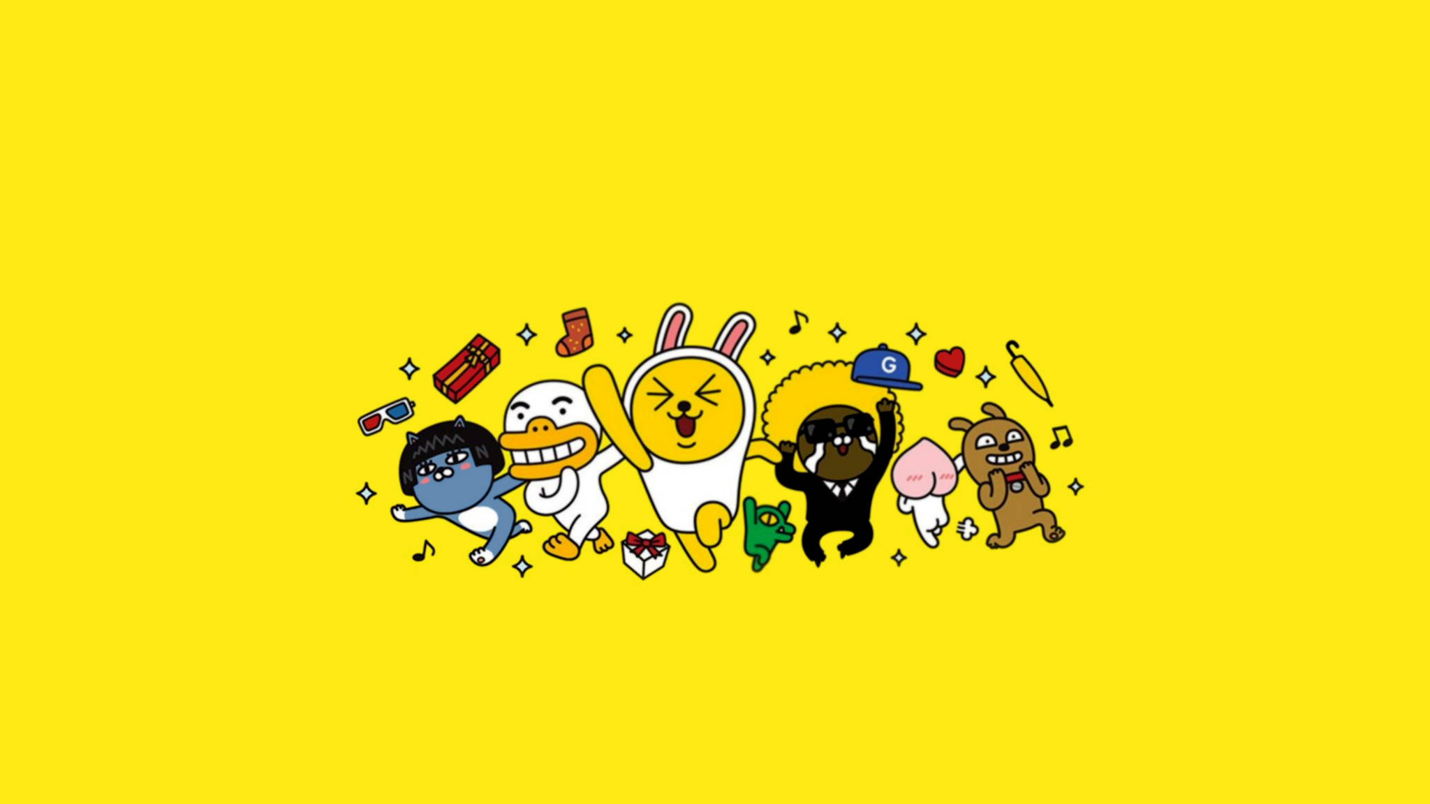 วอลเปเปอร์ Kakao Friends สไตล์สวยงามสำหรับเดสก์ท็อป วอลเปเปอร์