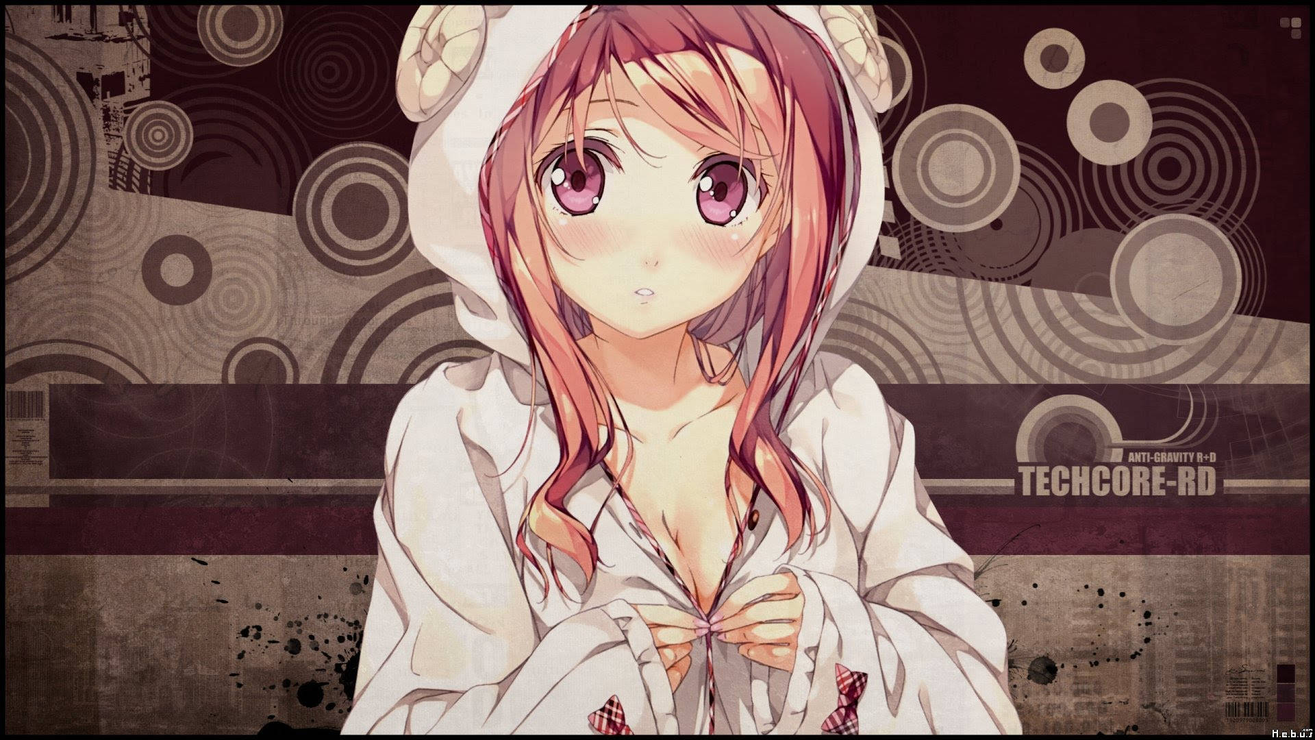 สาวอนิเมะใส่ฮู้ด โดย Kantoku วอลเปเปอร์