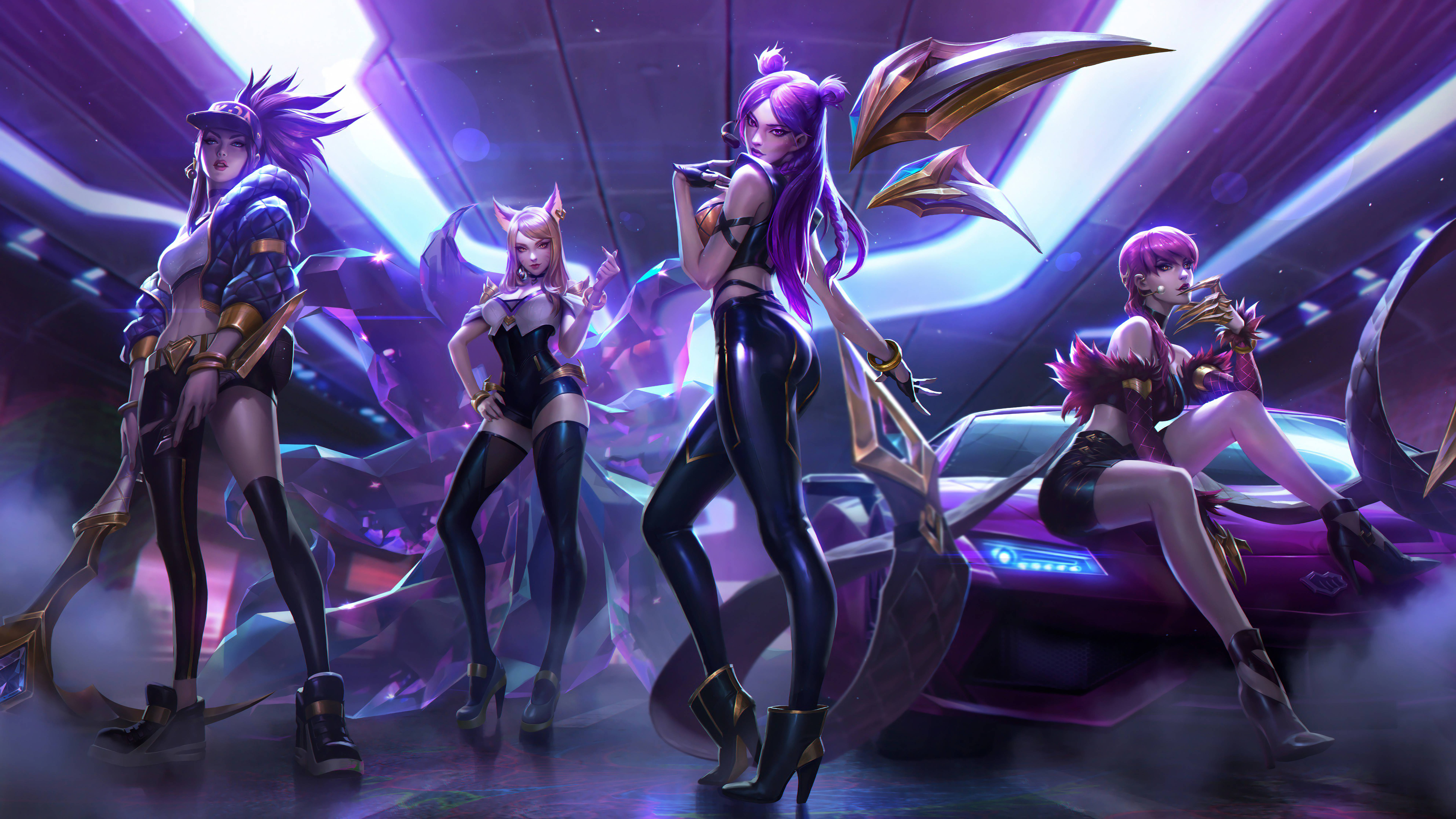 ภาพหมู่ KDA จากมิวสิควิดีโอเพลง More วอลเปเปอร์