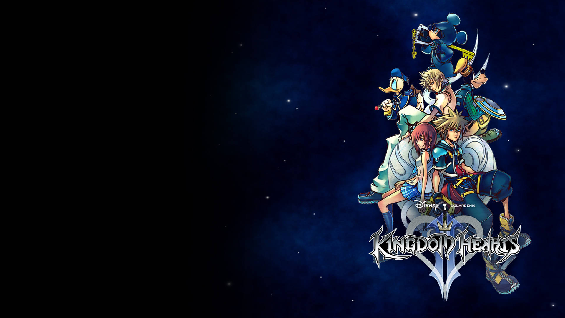 โลโก้ Kingdom Hearts บนพื้นหลังสีเข้ม วอลเปเปอร์