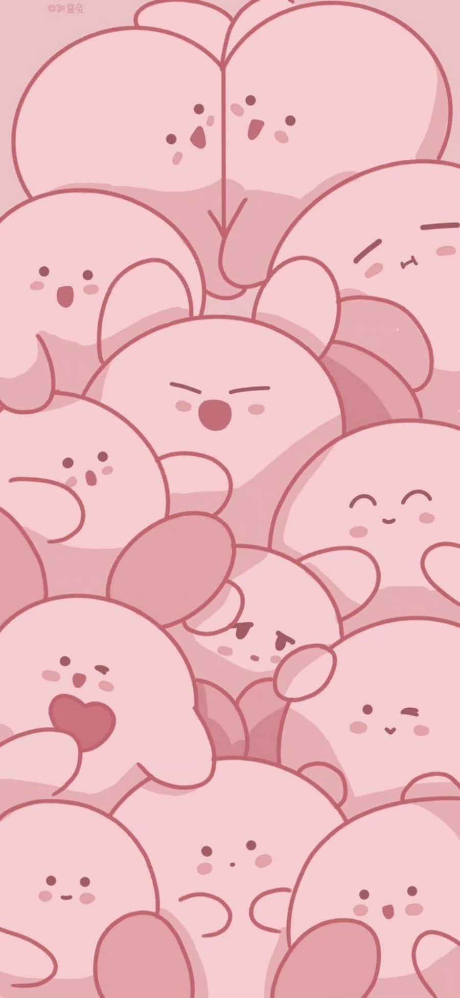 Kirby สีชมพูน่ารักสไตล์คาวาอี วอลเปเปอร์