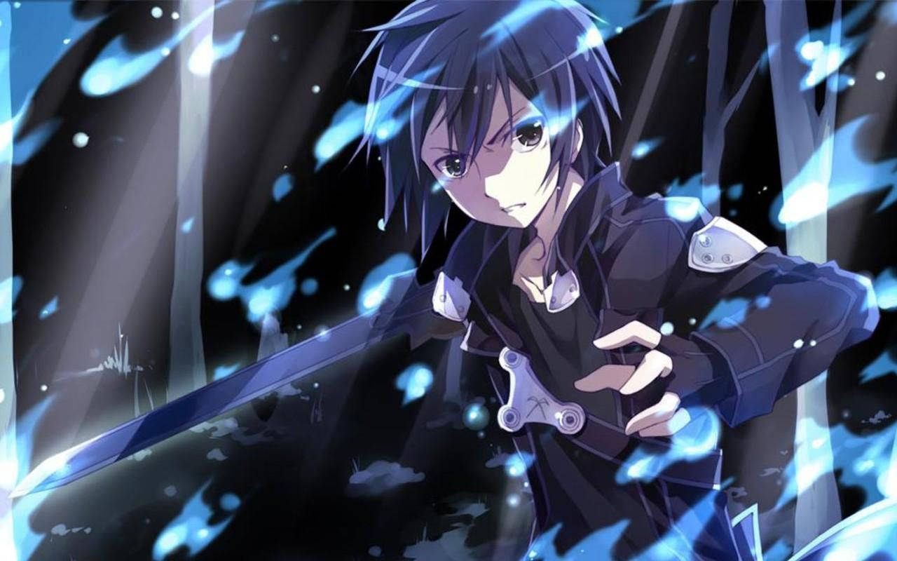Kirito เด็กหนุ่มอนิเมะผู้กล้าหาญจาก Sword Art Online วอลเปเปอร์