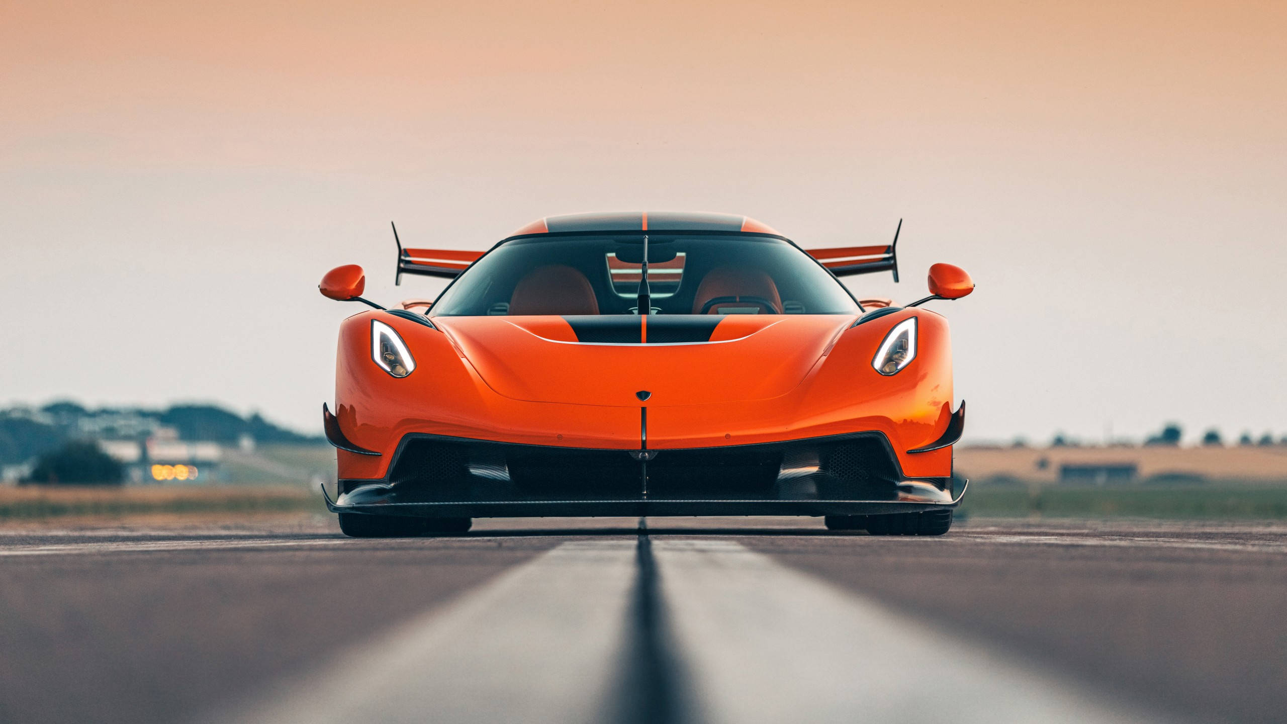 รถสีส้ม Koenigsegg Jesko ความละเอียด 2560x1440 วอลเปเปอร์
