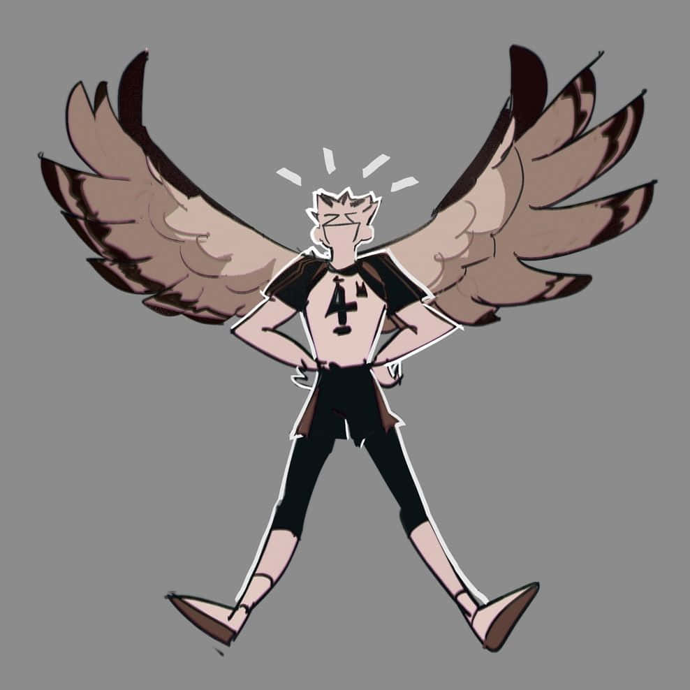 Ktar Bokuto พร้อมปีกในภาพประกอบ วอลเปเปอร์