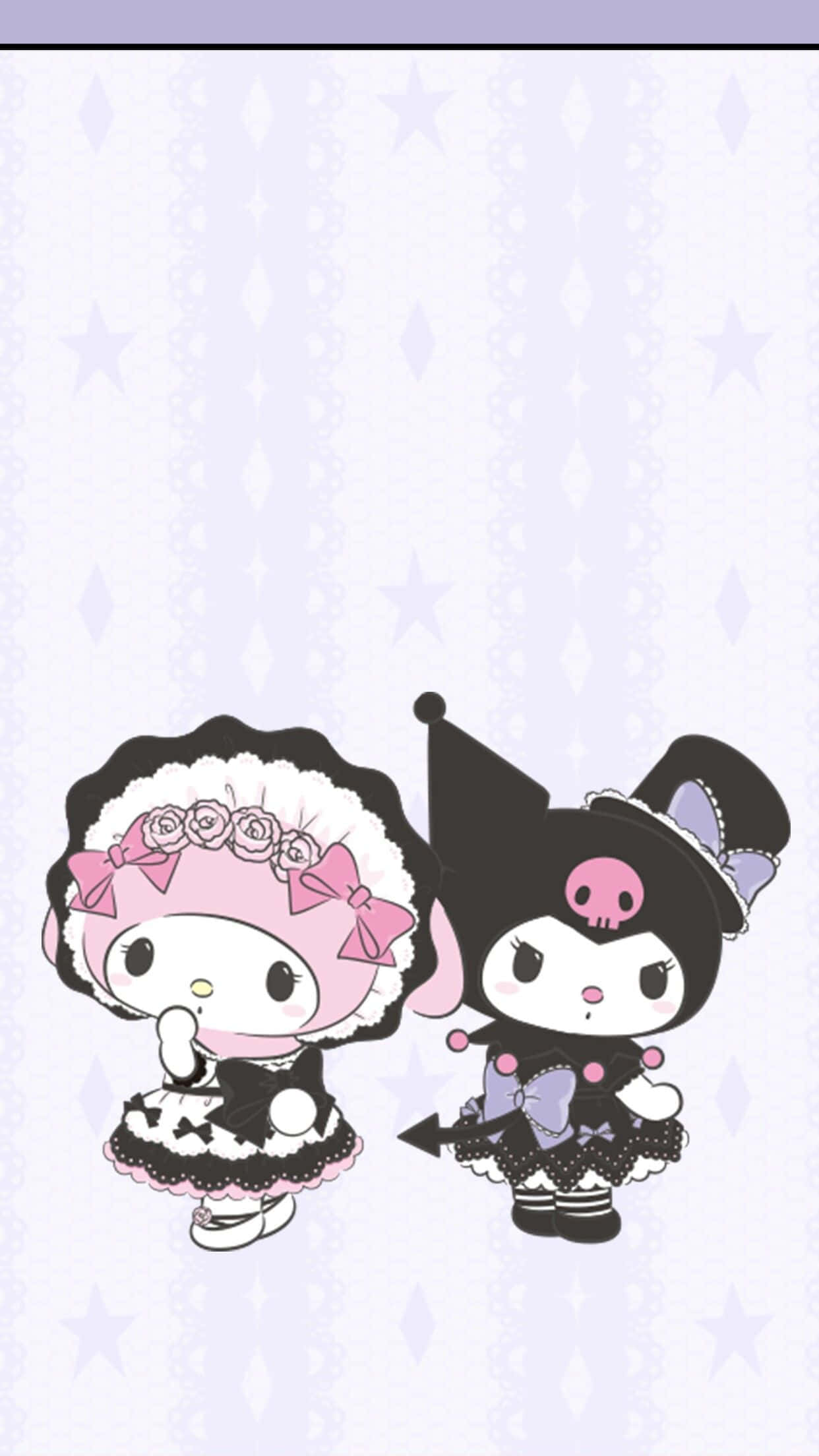 Kuromi iPhone My Melody ชุดเมด วอลเปเปอร์