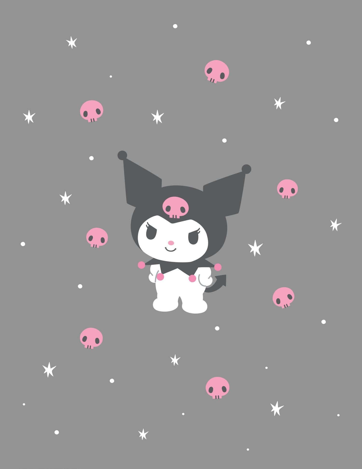 Kuromi iPhone กะโหลกและดวงดาว วอลเปเปอร์