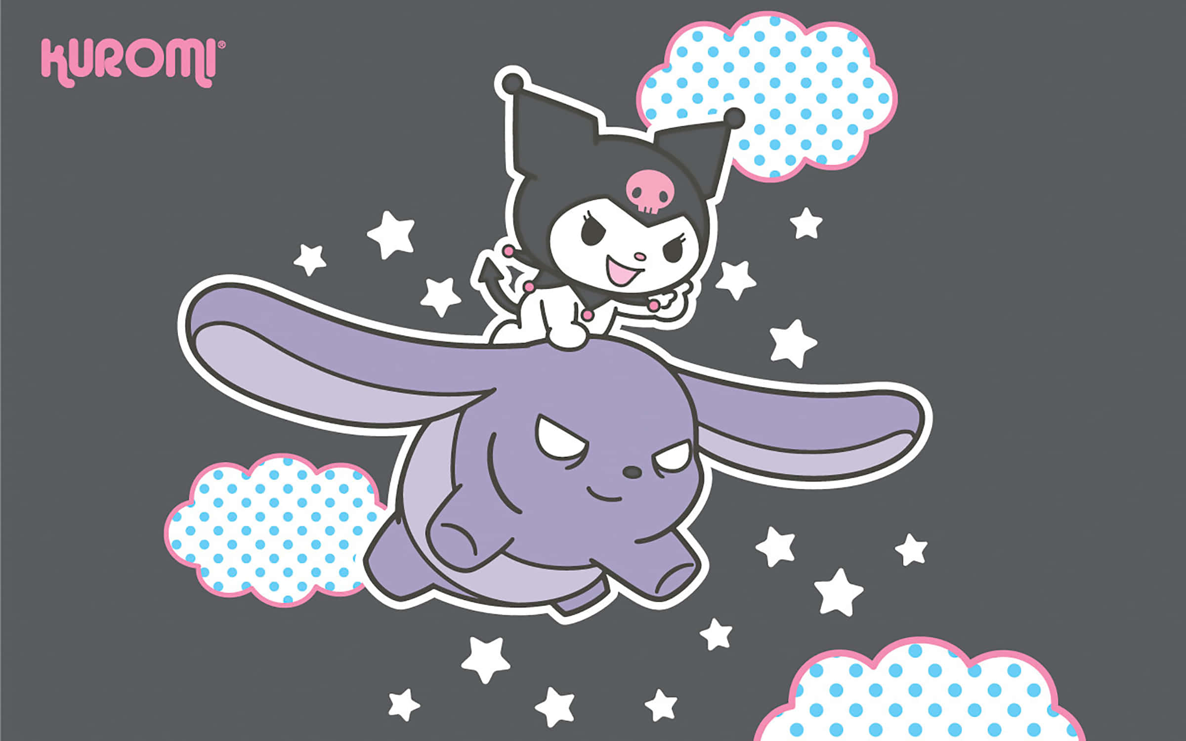คำบรรยาย: วอลเปเปอร์น่ารัก Kuromi Kawaii สำหรับแฟนๆ วอลเปเปอร์