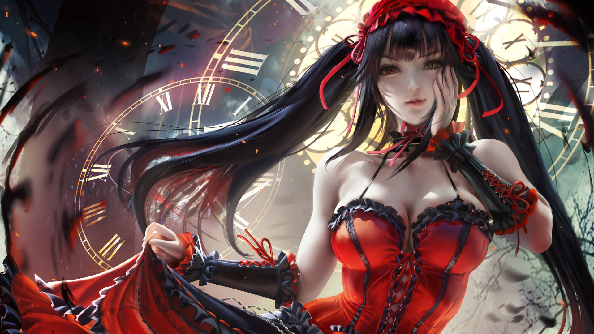 วอลเปเปอร์รูปอนิเมะสุดเท่ห์ Kurumi Tokisaki วอลเปเปอร์