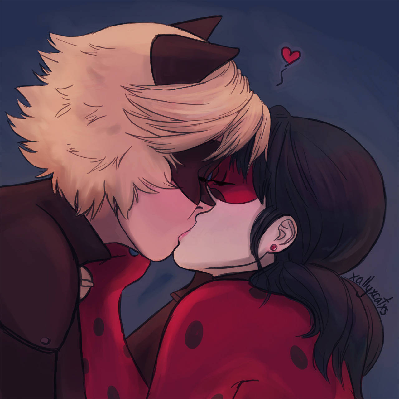 จูบสุดโรแมนติกของ Ladybug และ Cat Noir วอลเปเปอร์