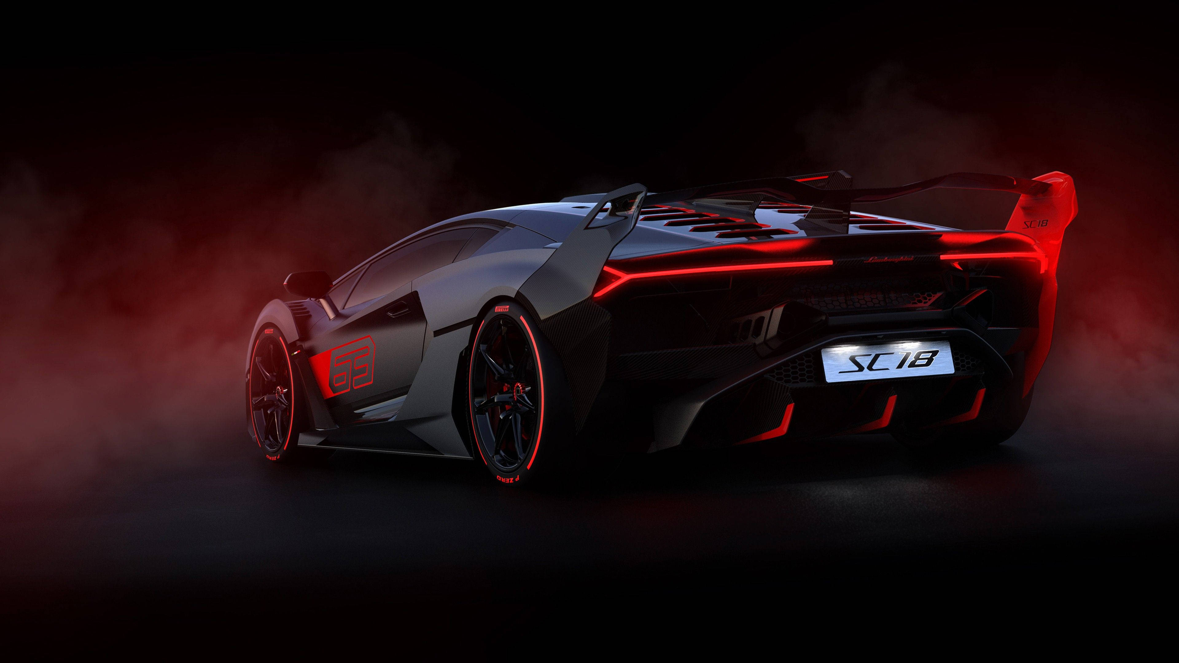 ภาพพื้นหลังรถ Lamborghini Aventador สีแดงสวยงาม 4K วอลเปเปอร์
