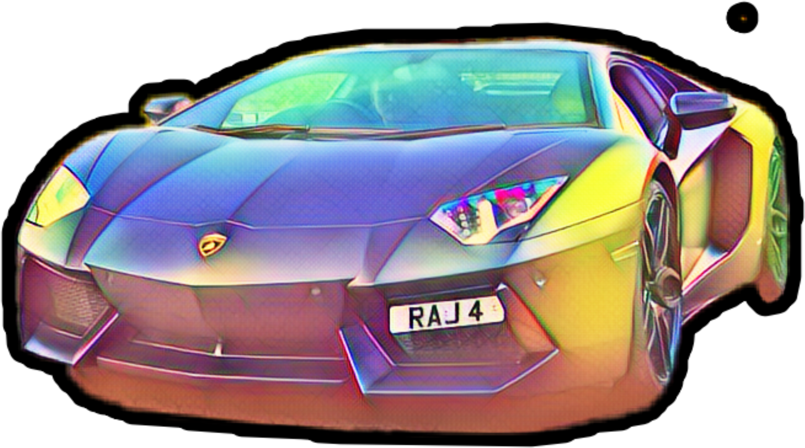 รถ Lamborghini Aventador สีสันสดใส มุมมองด้านหน้า วอลเปเปอร์