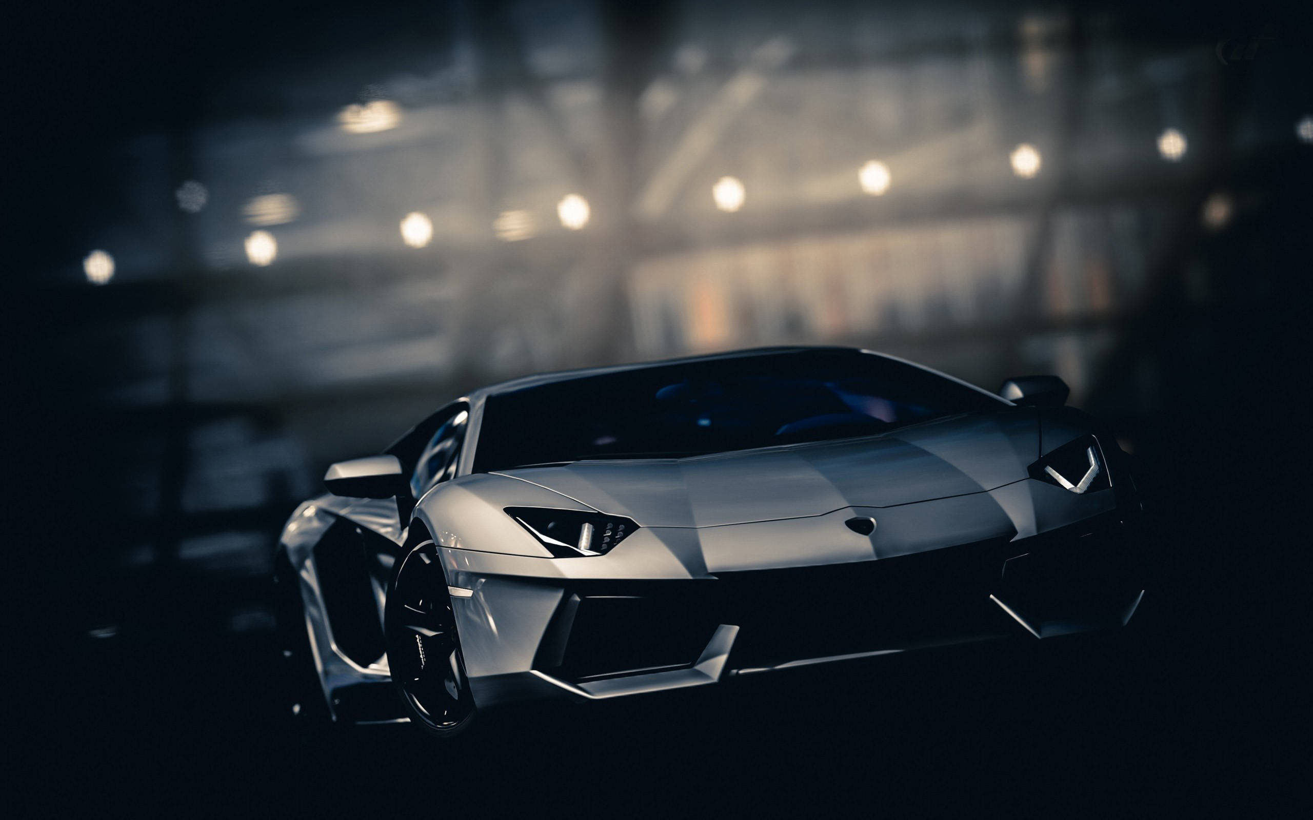 รถสปอร์ตสุดเท่ Lamborghini สีเงิน วอลเปเปอร์