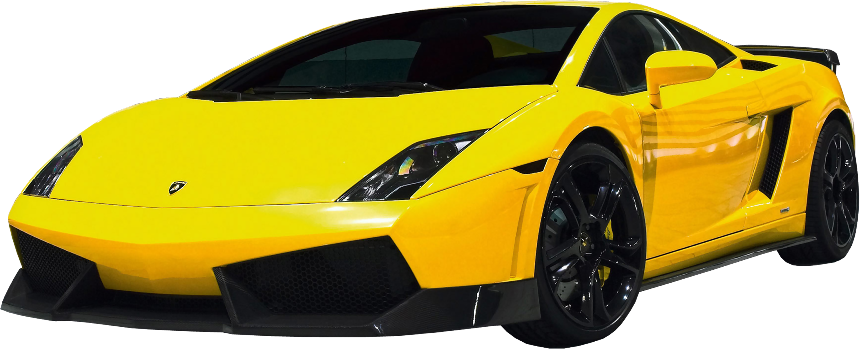 มุมมองด้านข้างรถยนต์ Lamborghini Gallardo สีเหลือง วอลเปเปอร์