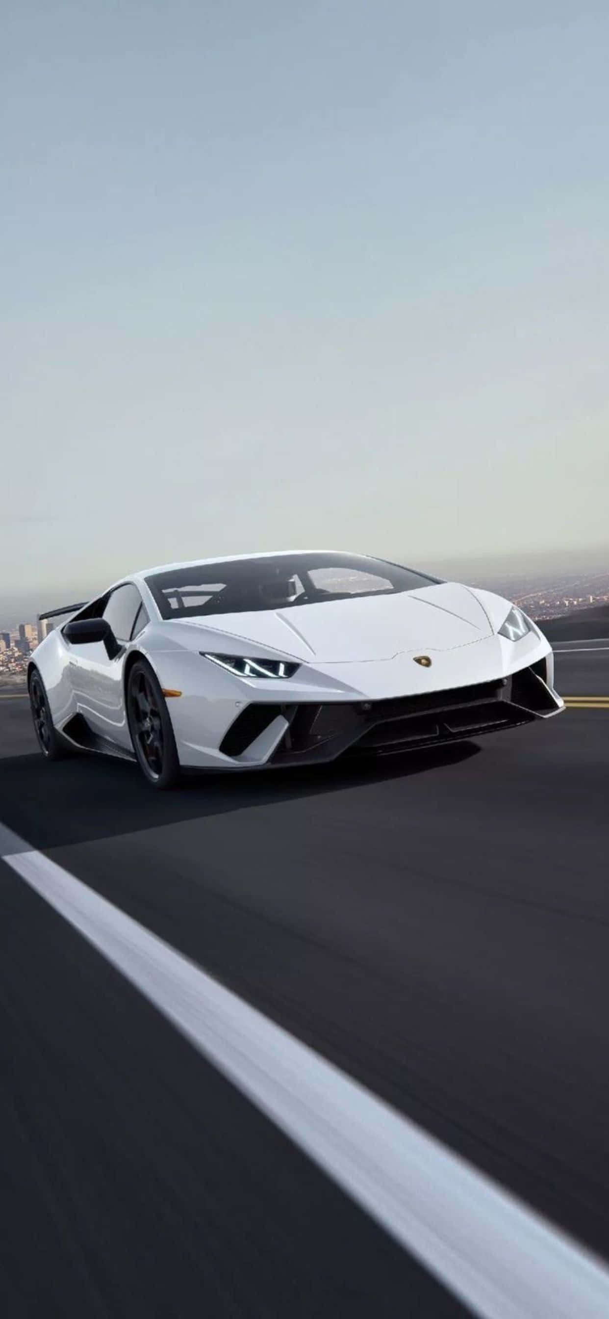 พื้นหลังสีขาว Lamborghini Huracan EVO iPhone XS Max วอลเปเปอร์