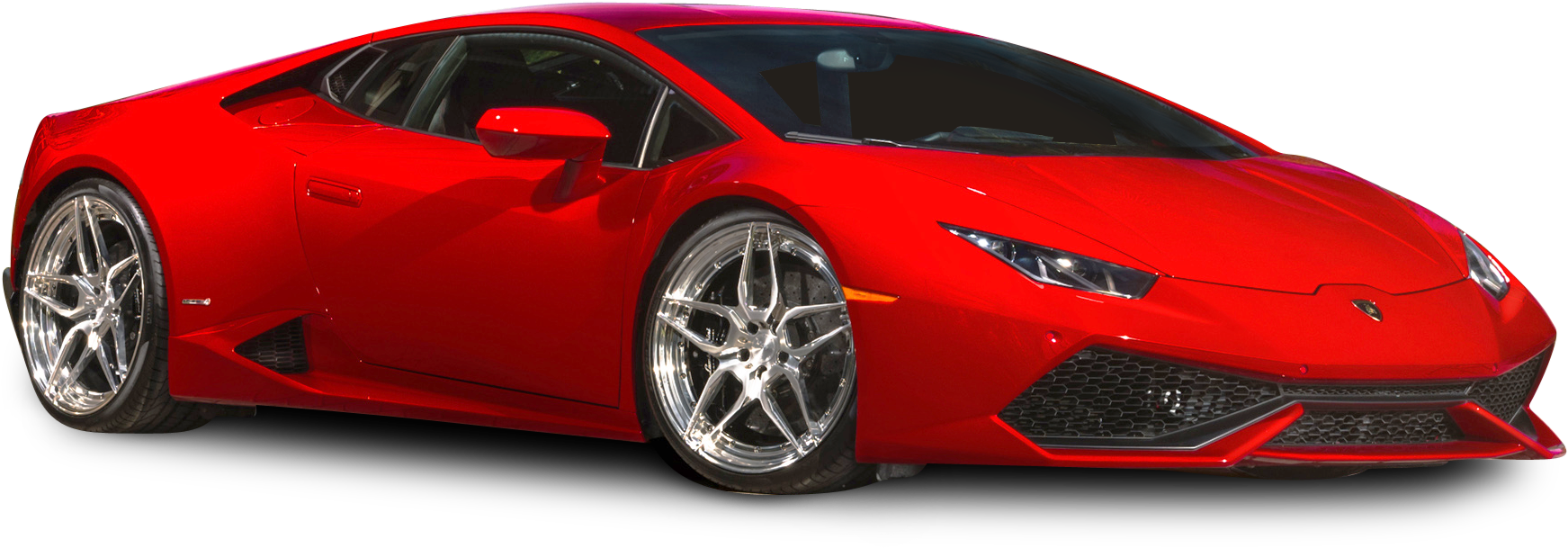 รถยนต์ Lamborghini Huracan สีแดง มุมมองด้านข้าง วอลเปเปอร์