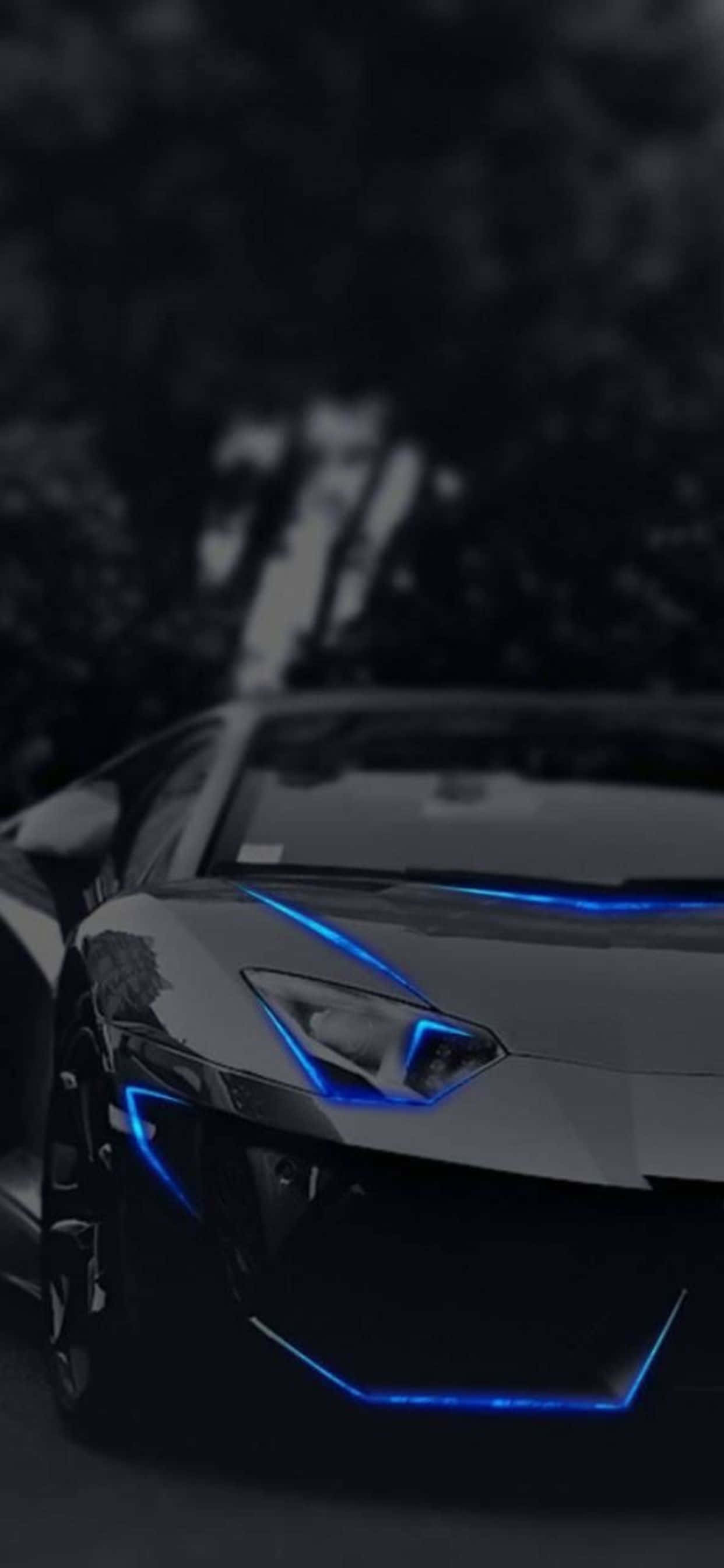 พื้นหลังสีน้ำเงิน Lamborghini iPhone XS Max วอลเปเปอร์
