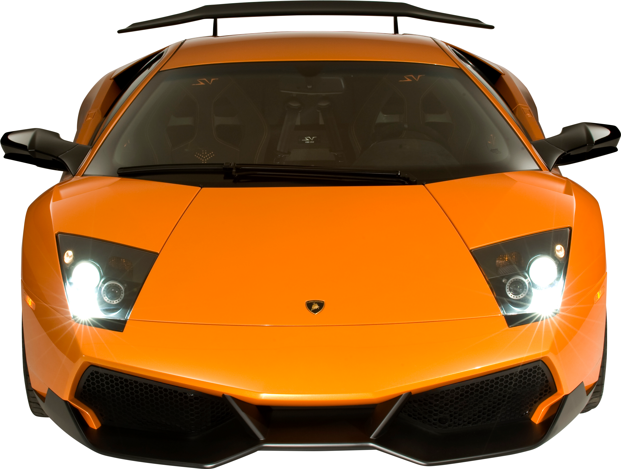 มุมมองด้านหน้ารถ Lamborghini Murcielago SV สีส้ม วอลเปเปอร์