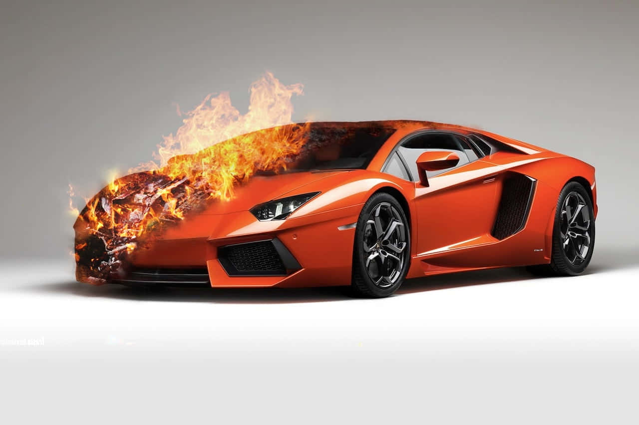รถ Lamborghini สีส้มเพลิง วอลเปเปอร์