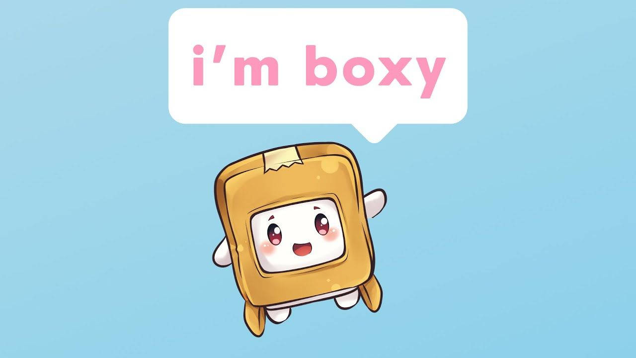 LankyBox Boxy บนพื้นหลังสีน้ำเงิน วอลเปเปอร์