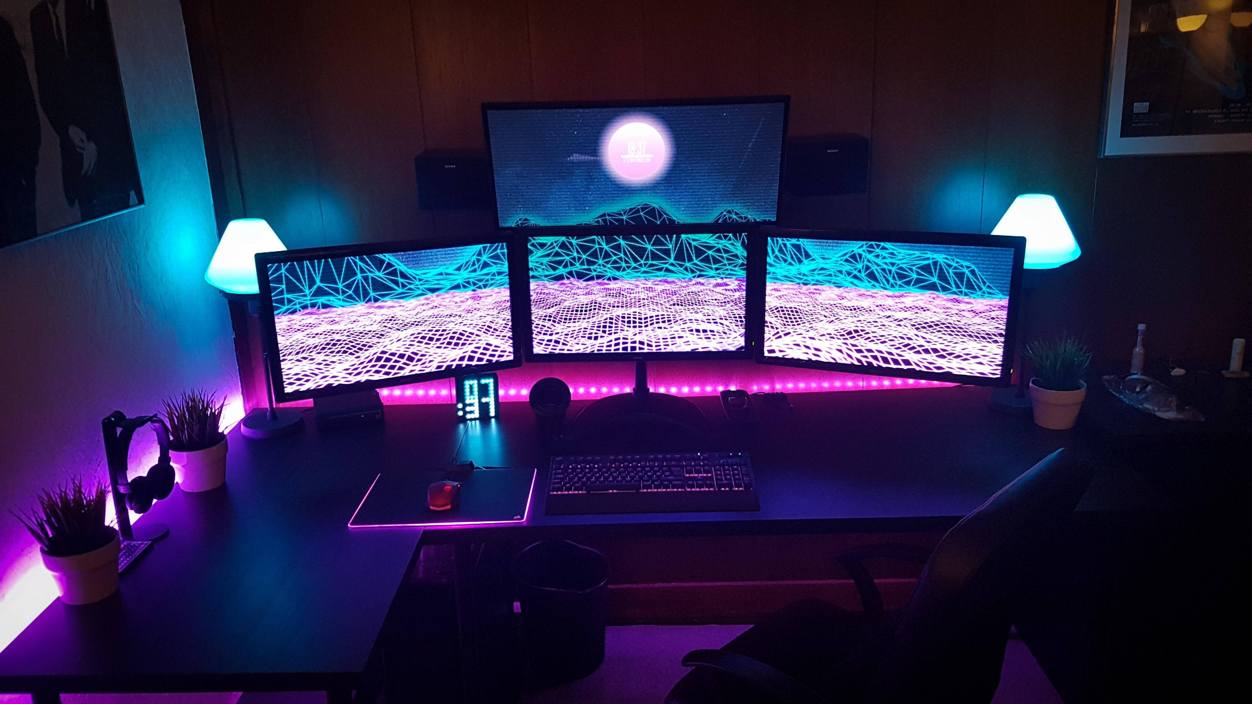 ไฟ LED ห้องเกมมิ่ง วอลเปเปอร์