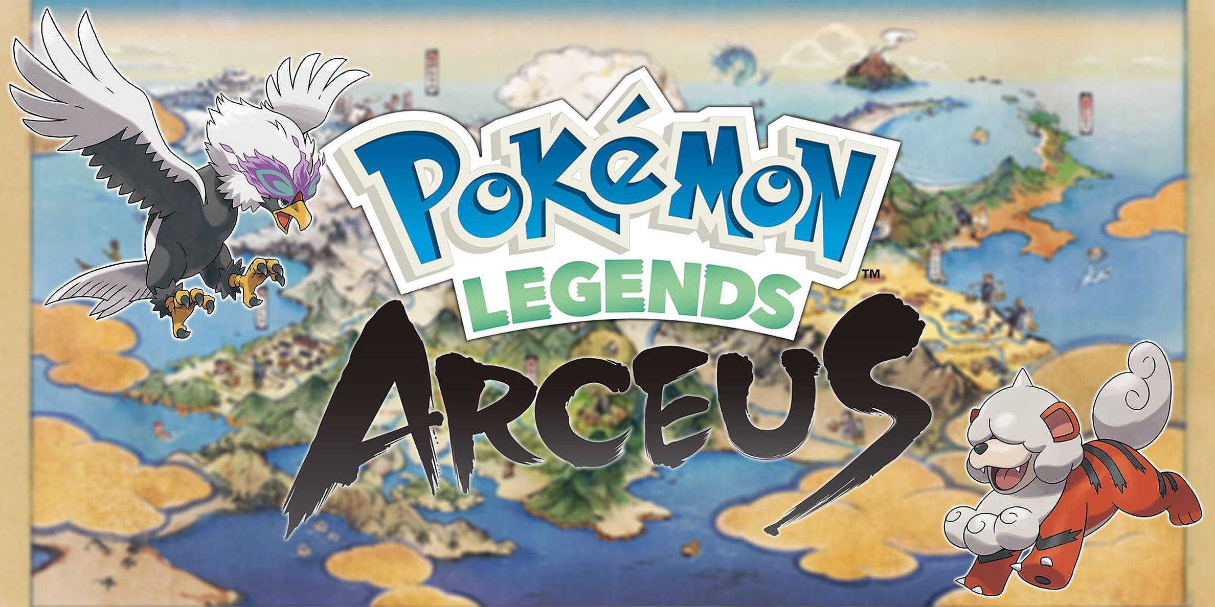 โปเกมอน Legends Arceus Braviary และ Growlithe วอลเปเปอร์