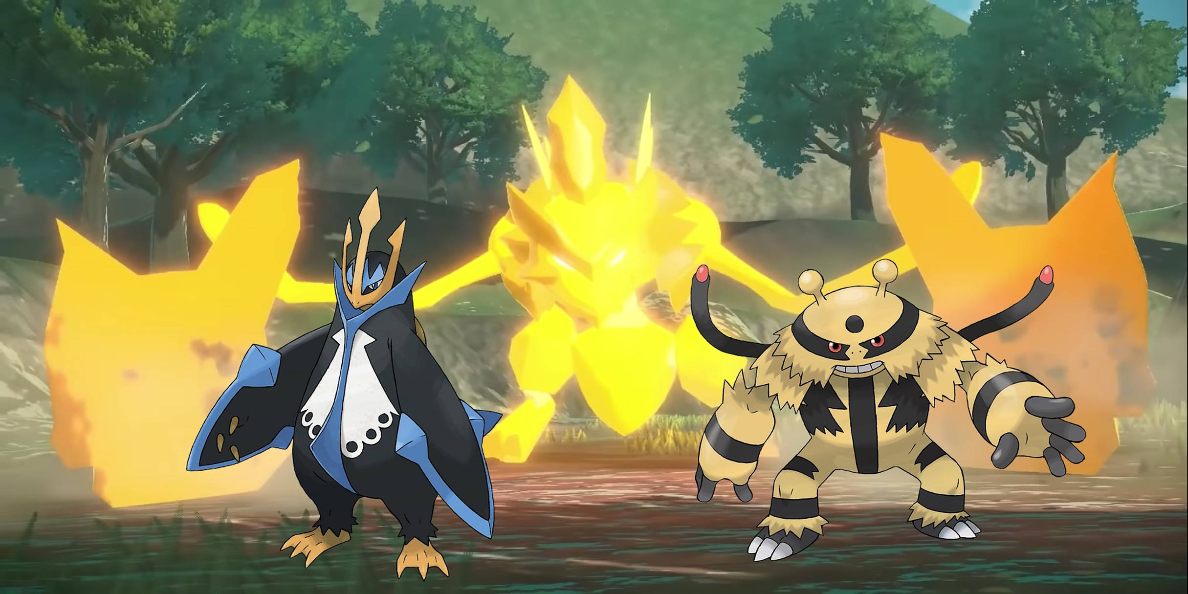 โปเกมอน Legends Arceus Electivire และ Empoleon วอลเปเปอร์