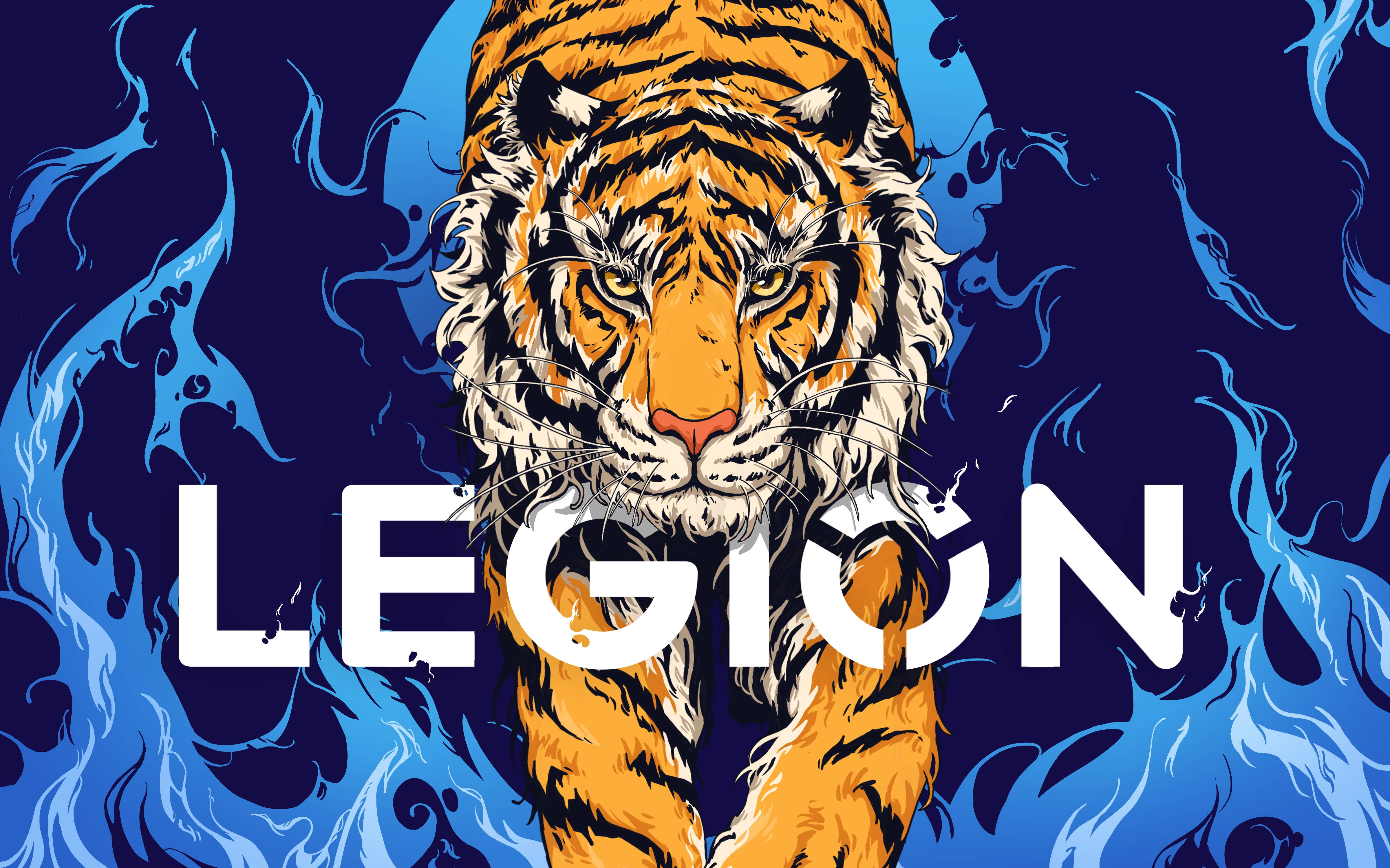 โน๊ตบุ๊คเกมมิ่ง Lenovo Legion พร้อมเสือ วอลเปเปอร์