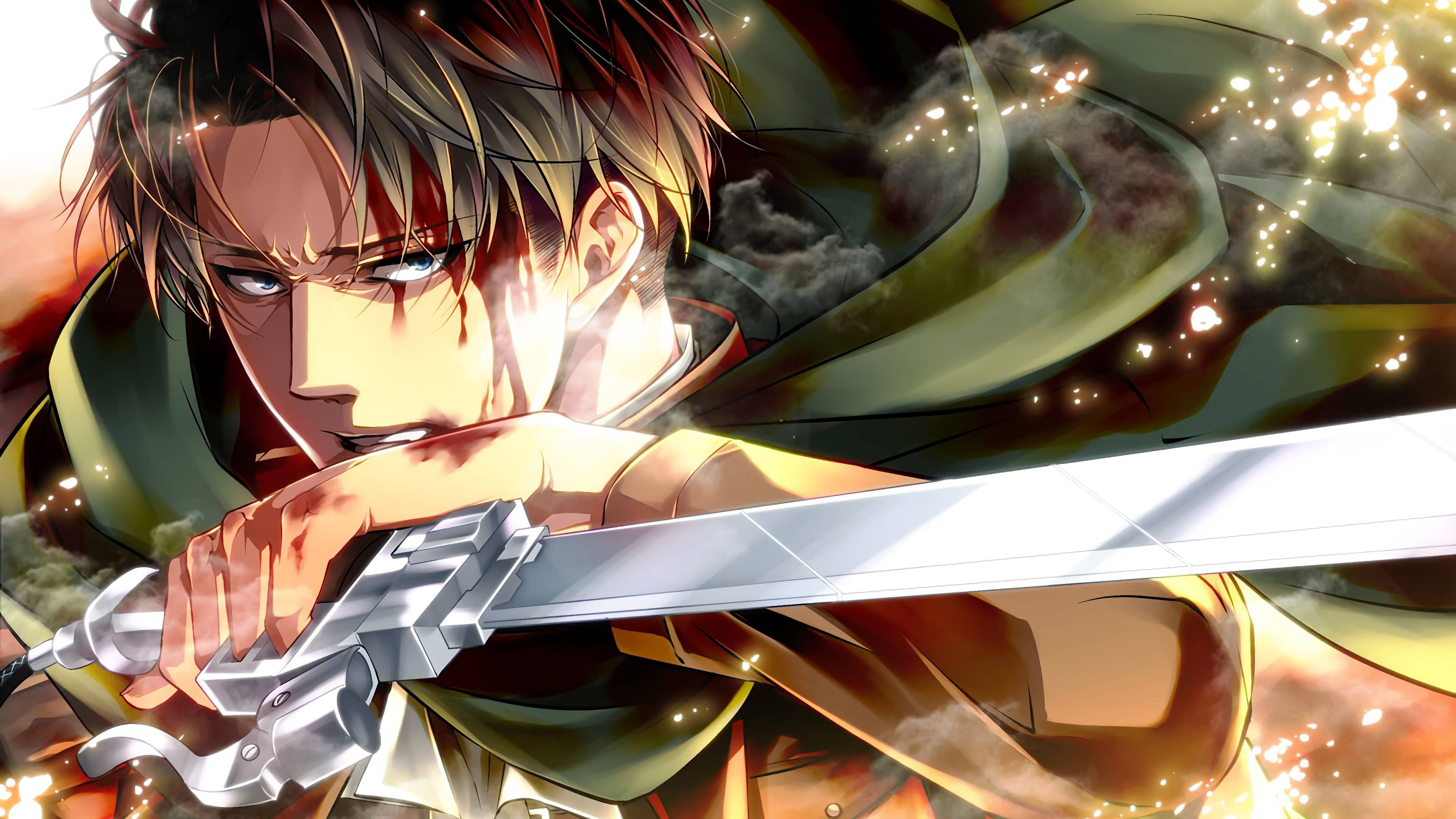 Levi หน้าฉาบเลือด 4K วอลเปเปอร์