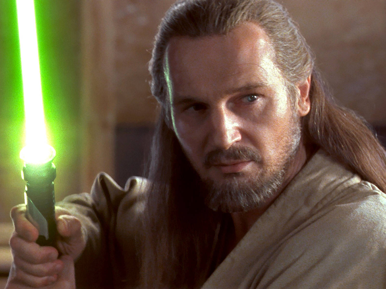 Liam Neeson ควี-กอน จินน์ ไลท์เซเบอร์ Star Wars วอลเปเปอร์