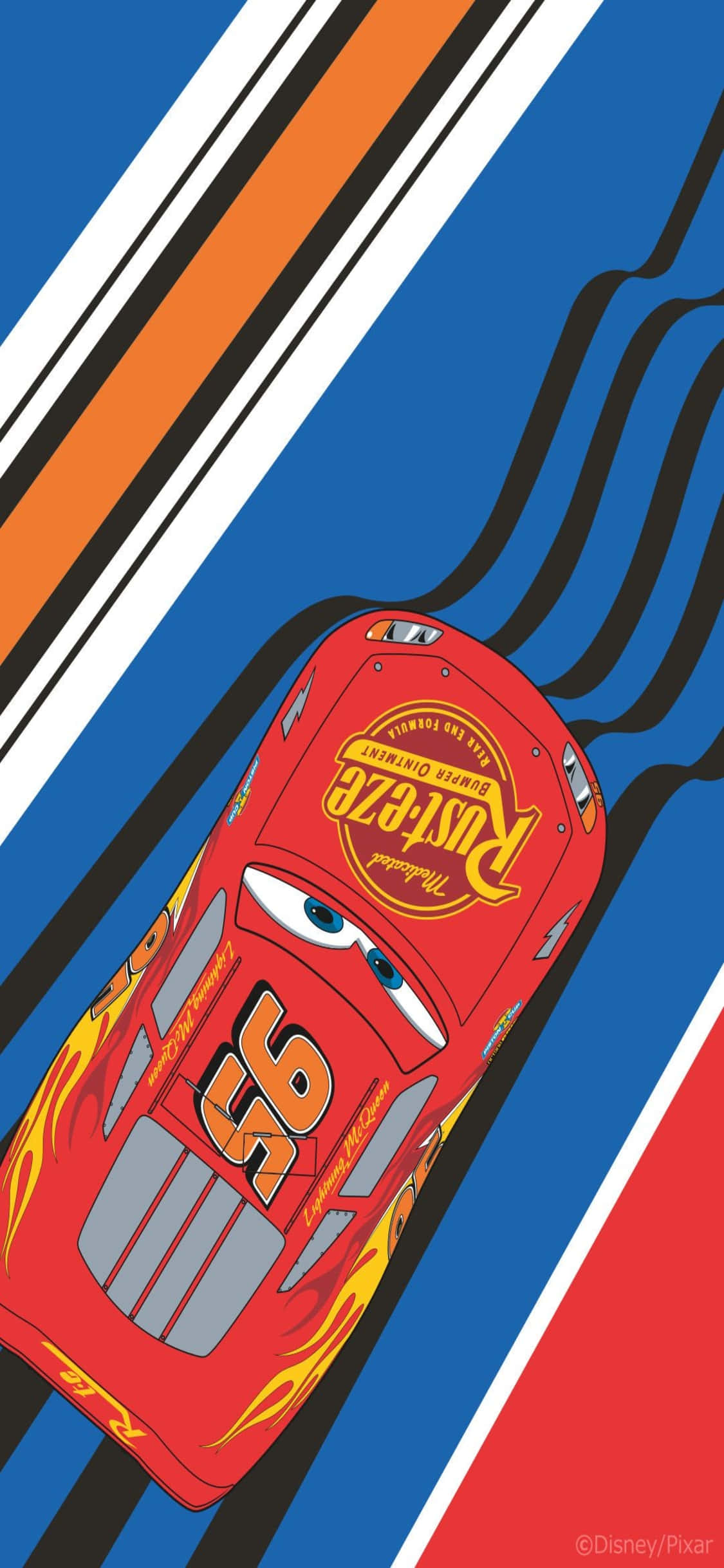 ผลงานศิลปะดิจิทัล Lightning McQueen พื้นหลัง iPhone X Cars วอลเปเปอร์