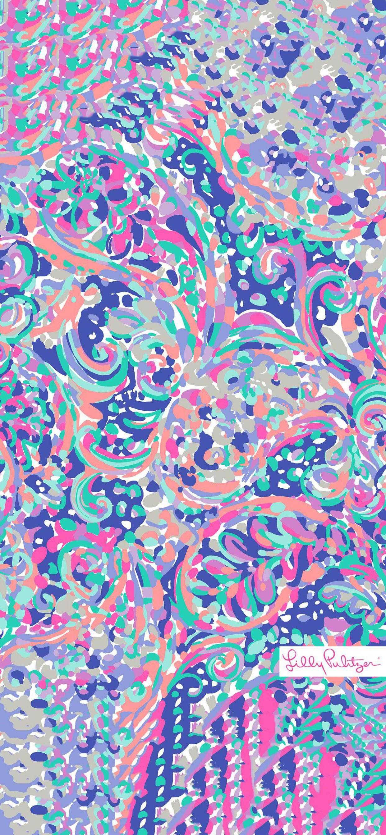 Lilly Pulitzer ศิลปะนามธรรมสีม่วง วอลเปเปอร์